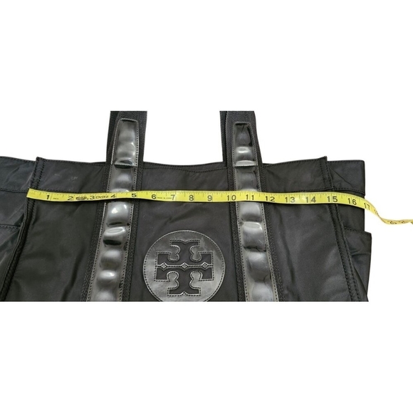 TORY BURCH Handbag/Nylon/Enamel/BLK/Black/Solid Color Black Nylon/Pate - Picture 11 of 15